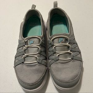 Fila Women Gray Sneakers Shoes Slip On Low Top Comfort Cushion Size 6